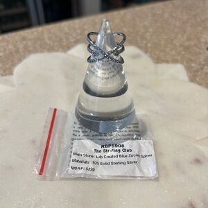 NEW Sterling Silver Blue Zircon Ring